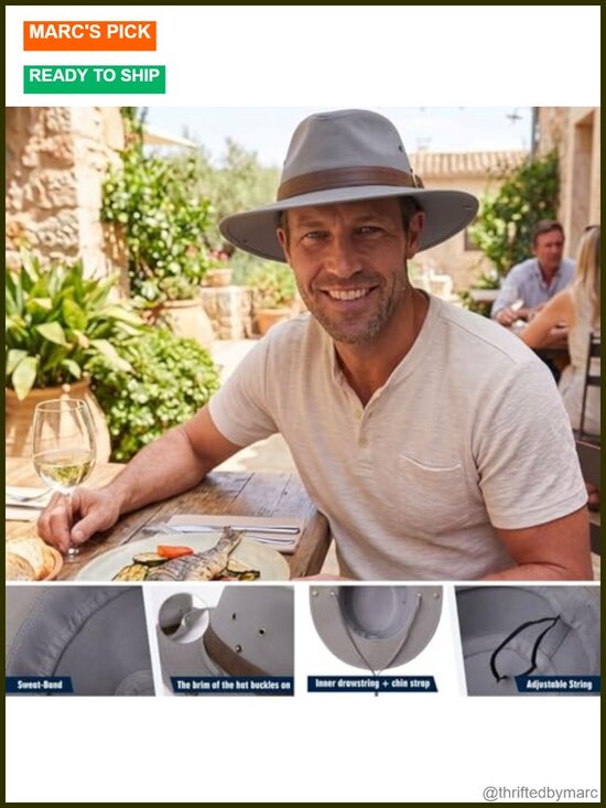 UPF 50+ Wide Brim Sun Hat with Convertible Brim, Cotton Canvas main image 4